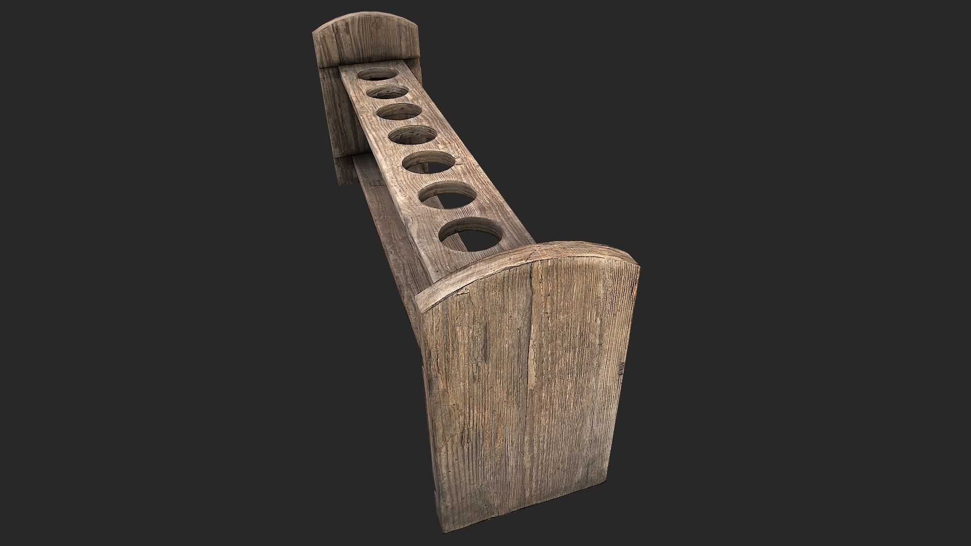 Test Tube Rack Low-poly 3D model_5