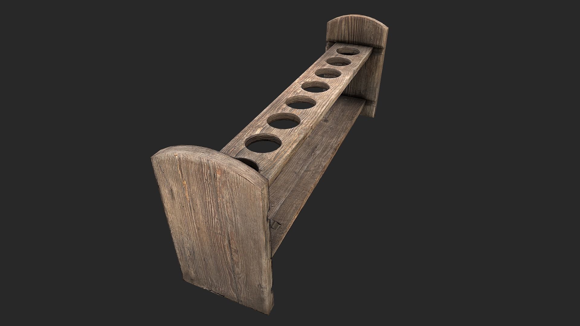 Test Tube Rack Low-poly 3D model_16