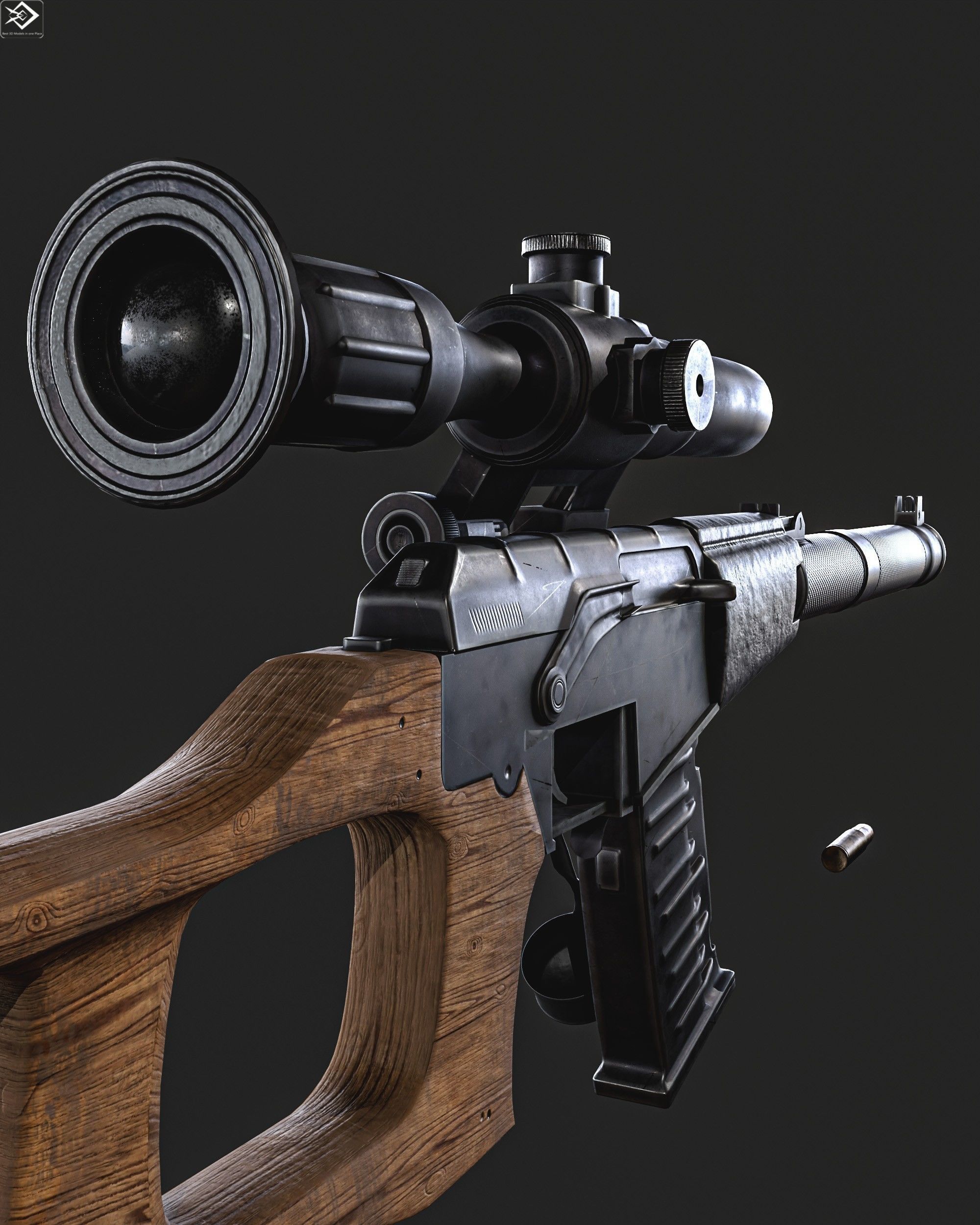 VSS  Sniper Rifle Low-poly 3D model_13
