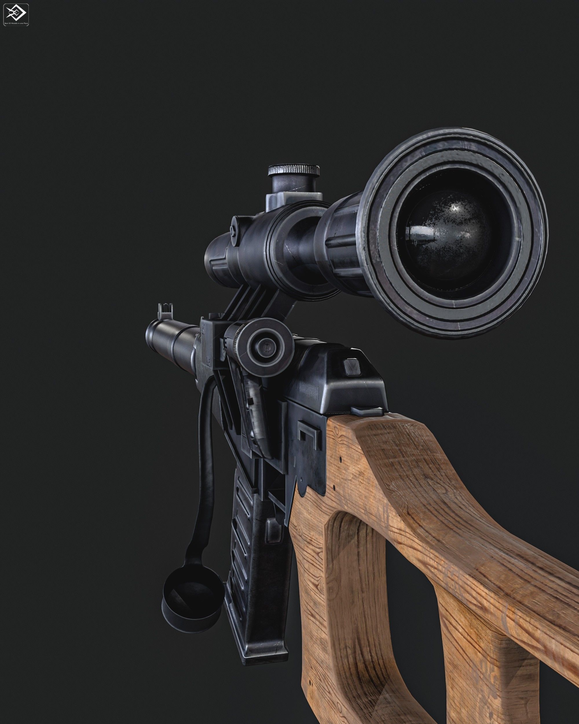 VSS  Sniper Rifle Low-poly 3D model_12