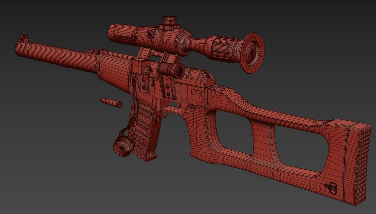 VSS  Sniper Rifle Low-poly 3D model_15