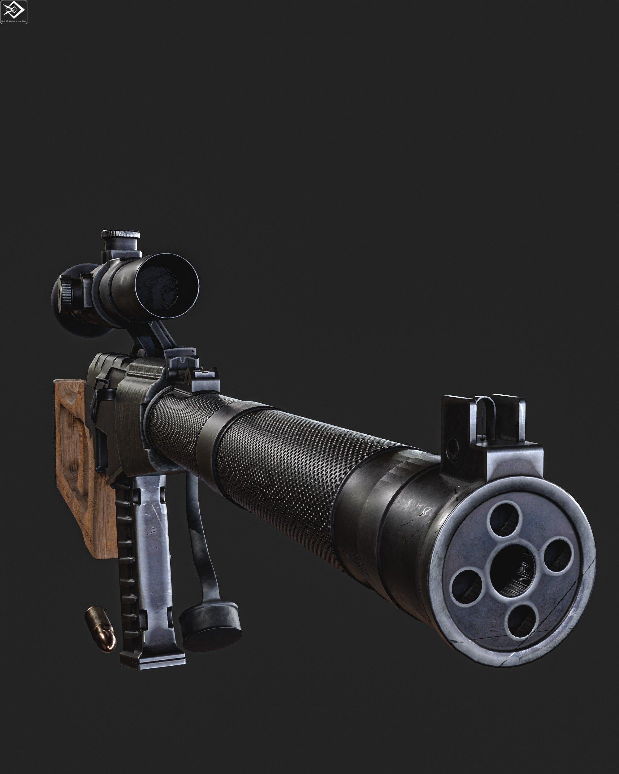 VSS  Sniper Rifle Low-poly 3D model_6