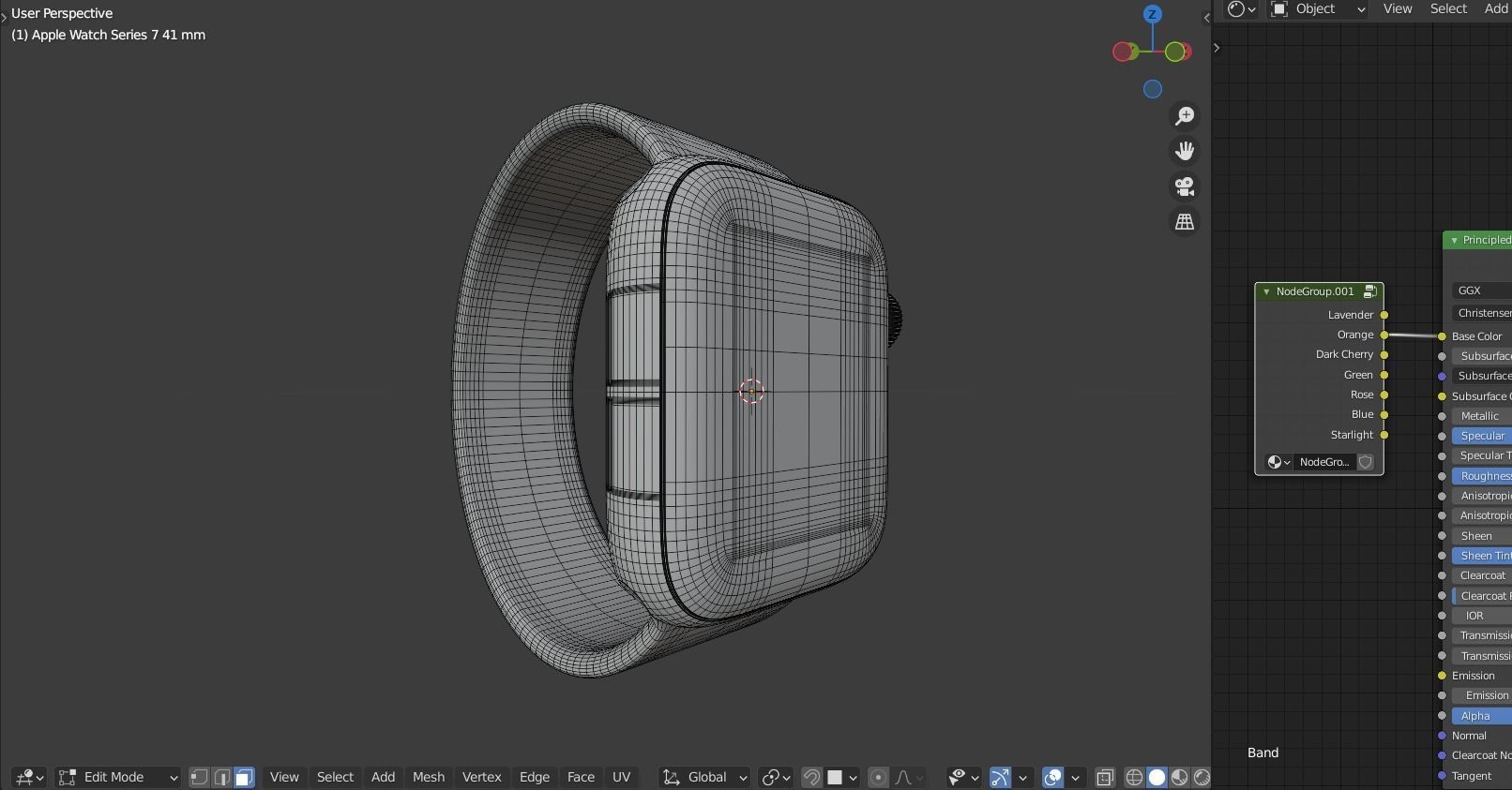 Apple Watch Series 7 in 41 and 45 mm in all Colors Low-poly 3D model_7