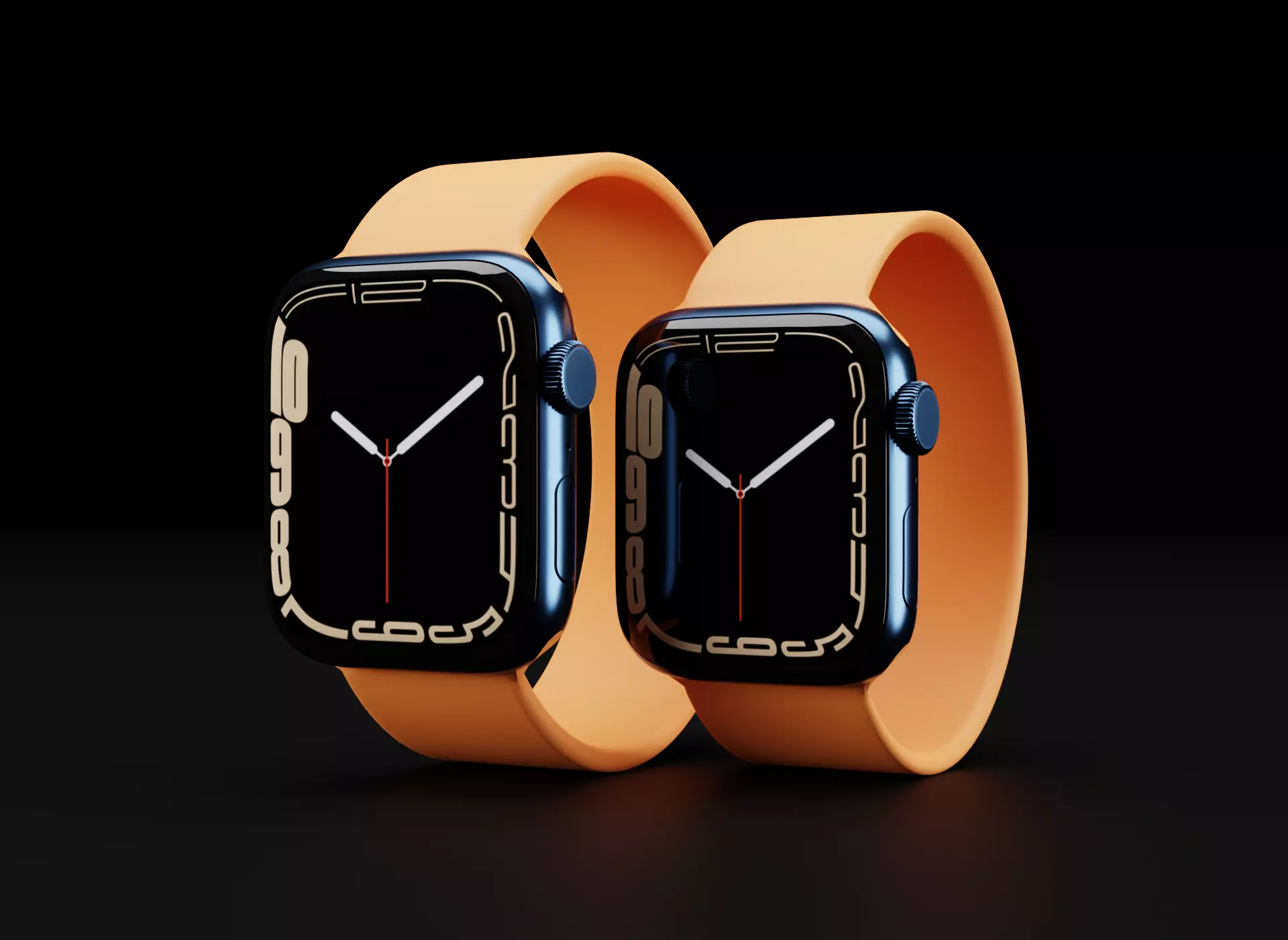 Apple Watch Series 7 in 41 and 45 mm in all Colors Low-poly 3D model_0