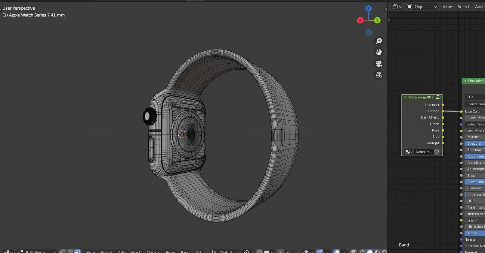 Apple Watch Series 7 in 41 and 45 mm in all Colors Low-poly 3D model_8