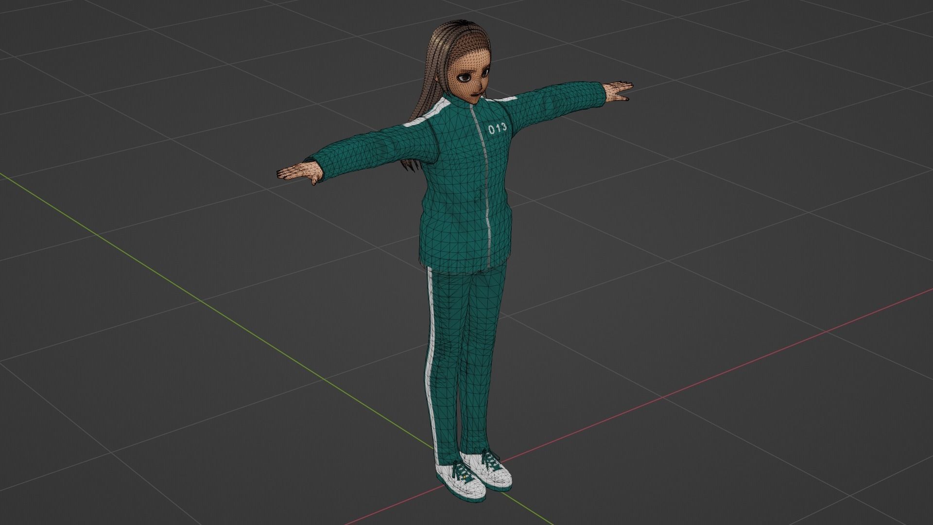 Squid Game - Player Low-poly 3D model_6