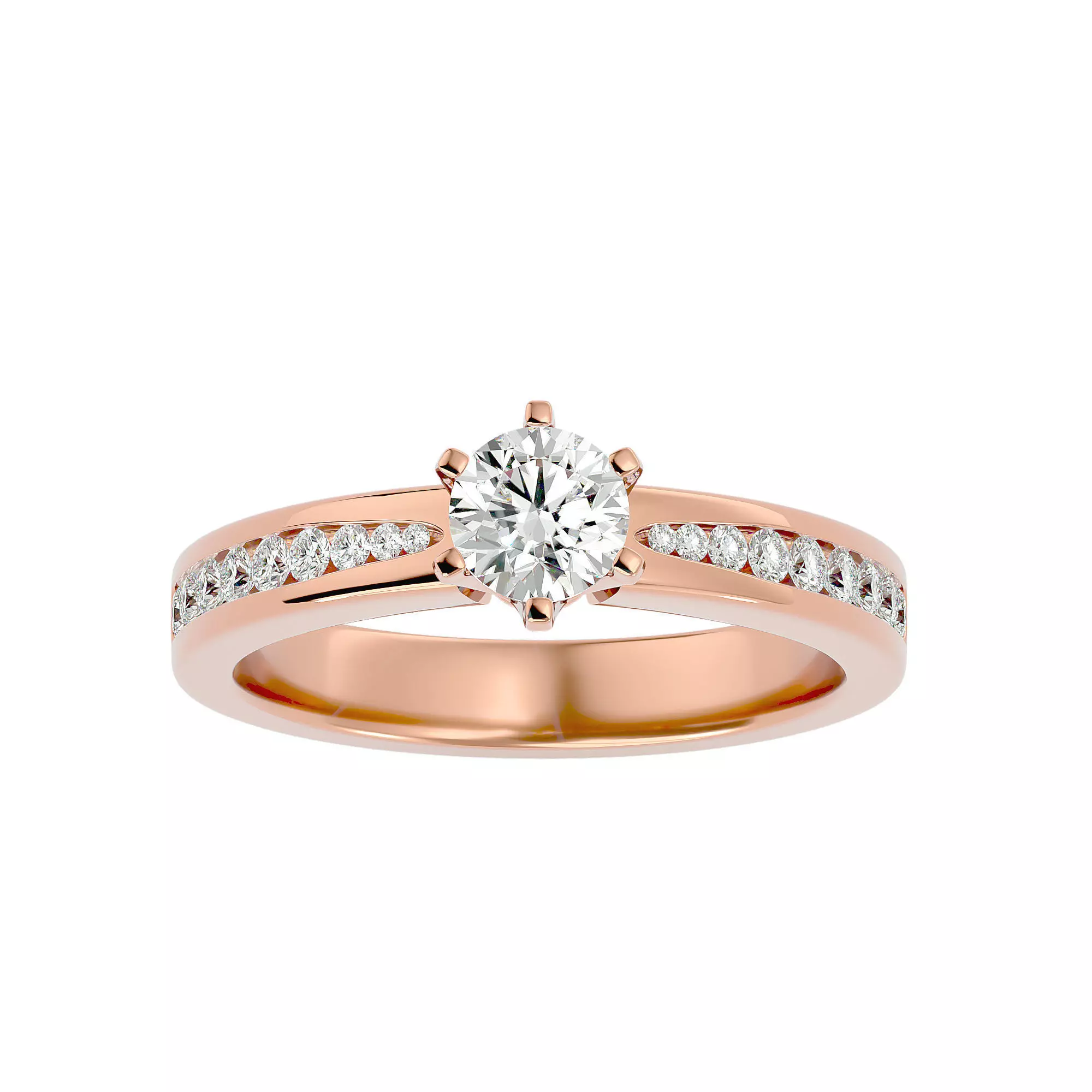 Solitaire ring model 3D print model_0