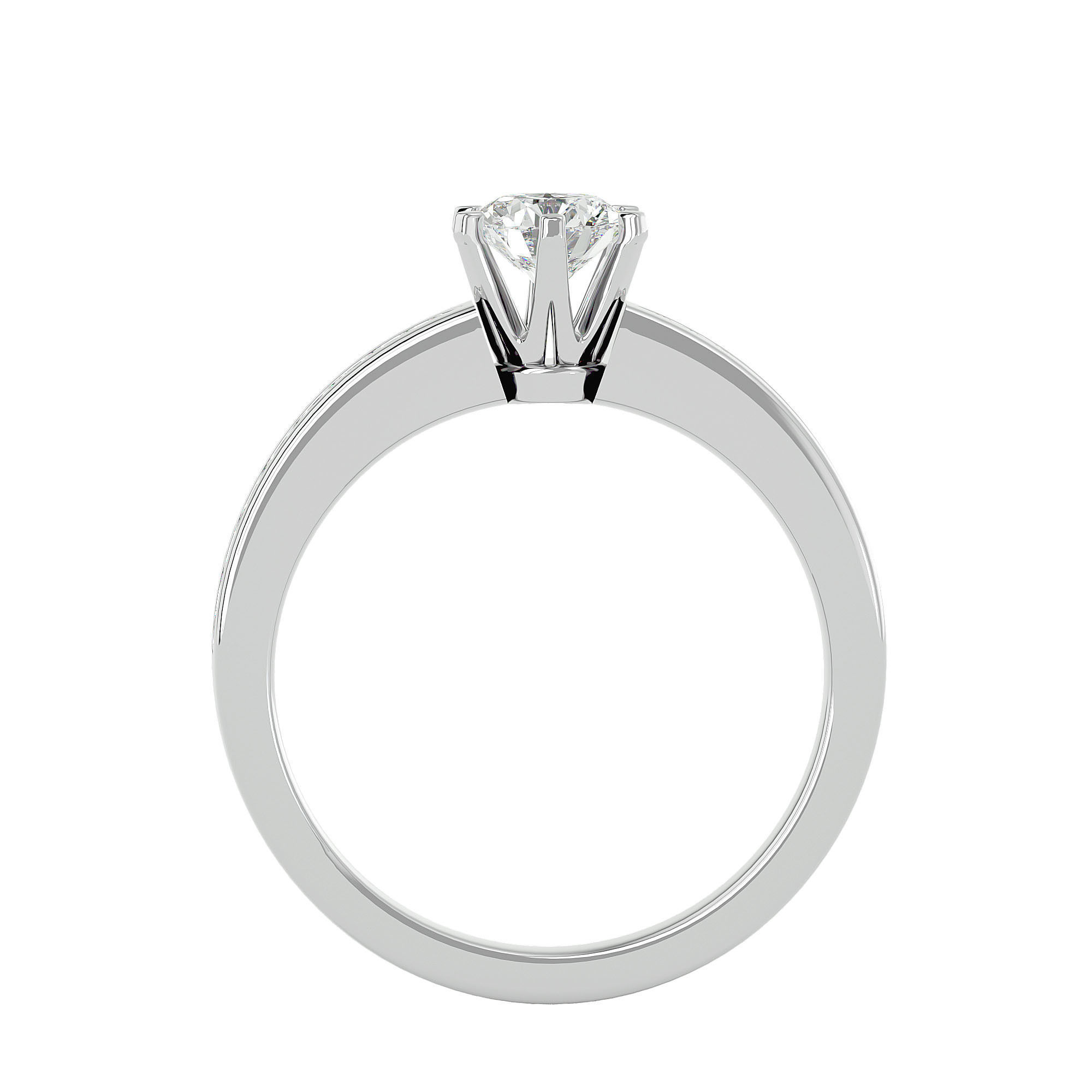 Solitaire ring model 3D print model_3