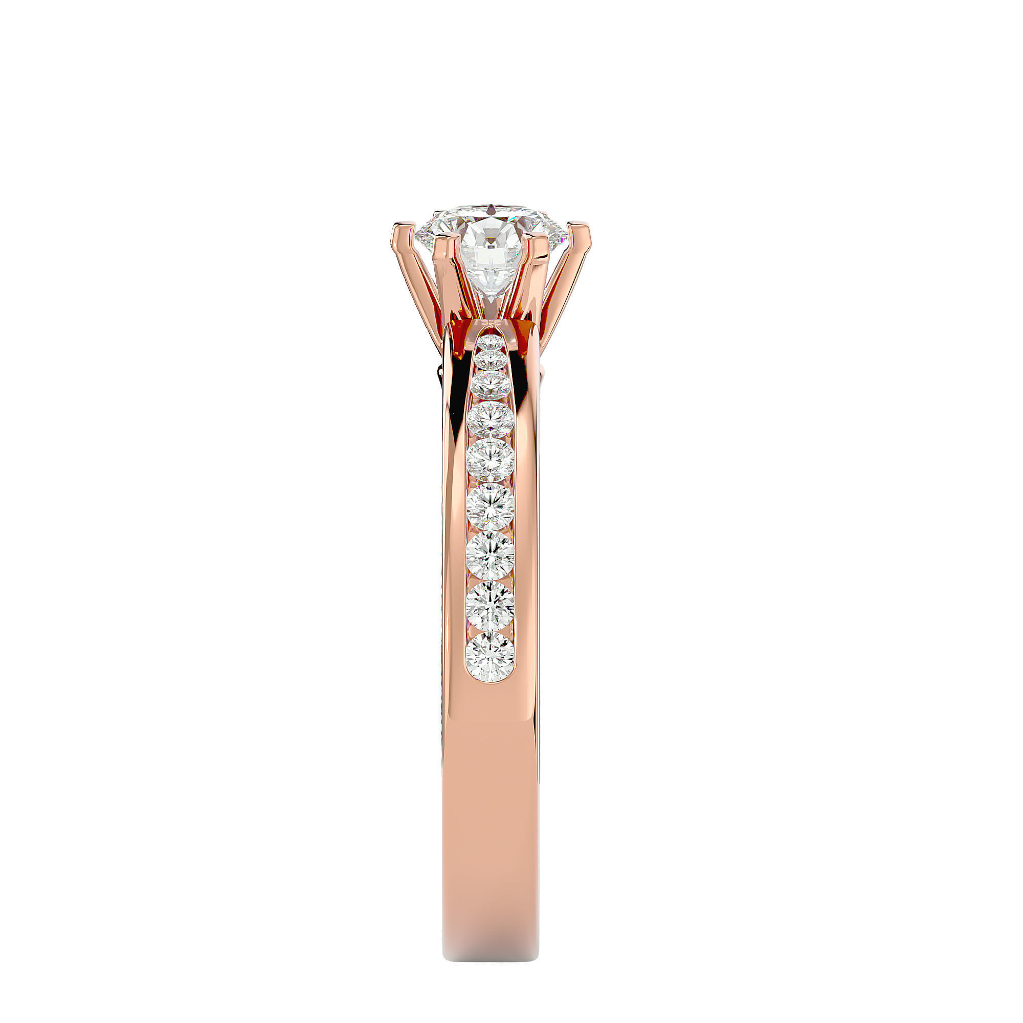 Solitaire ring model 3D print model_8
