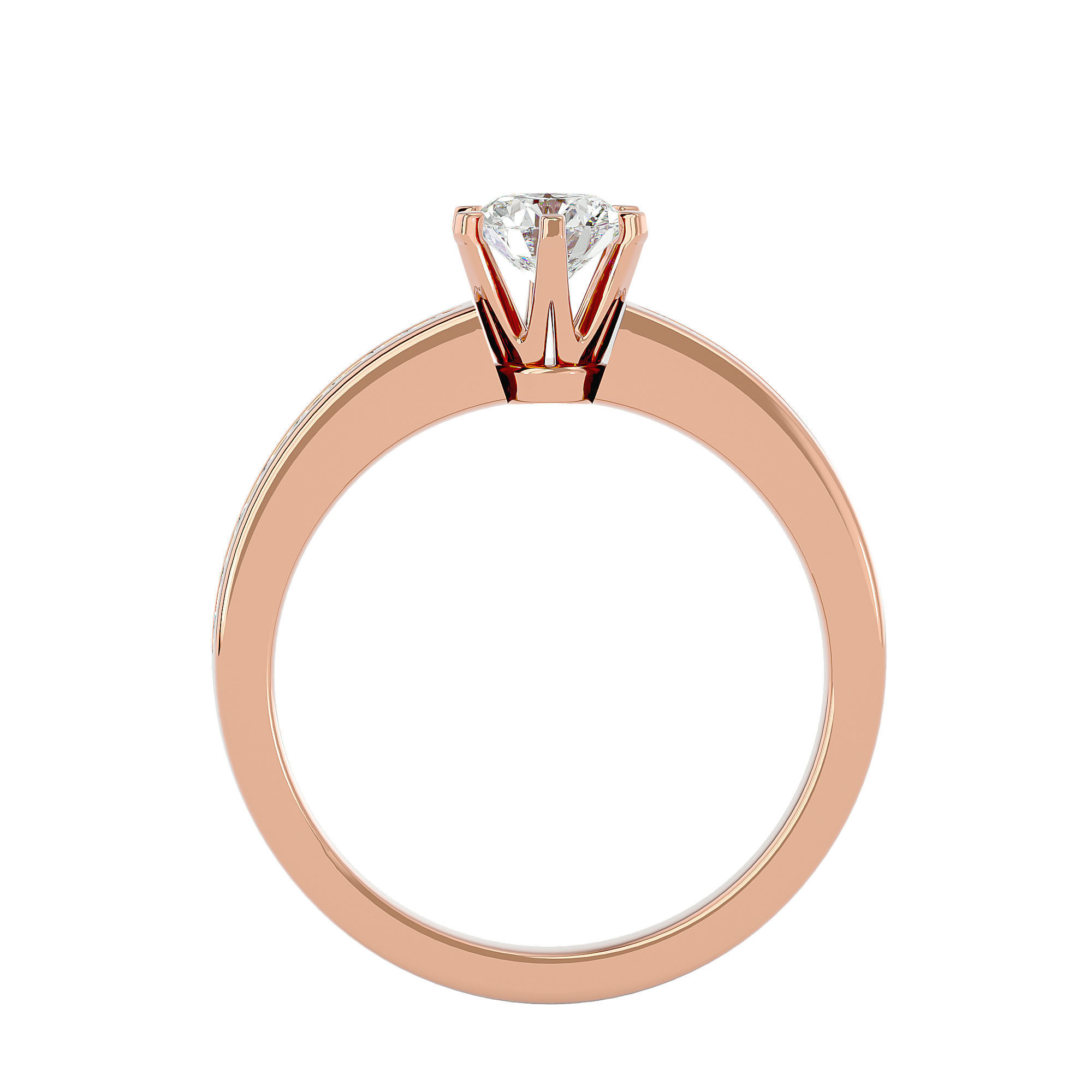 Solitaire ring model 3D print model_6