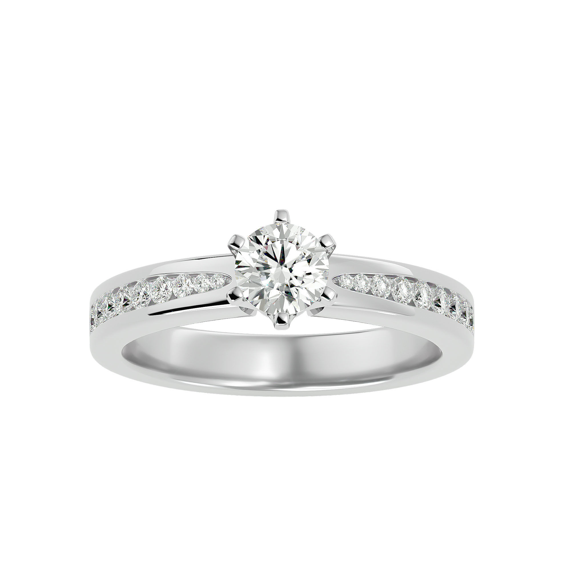 Solitaire ring model 3D print model_2