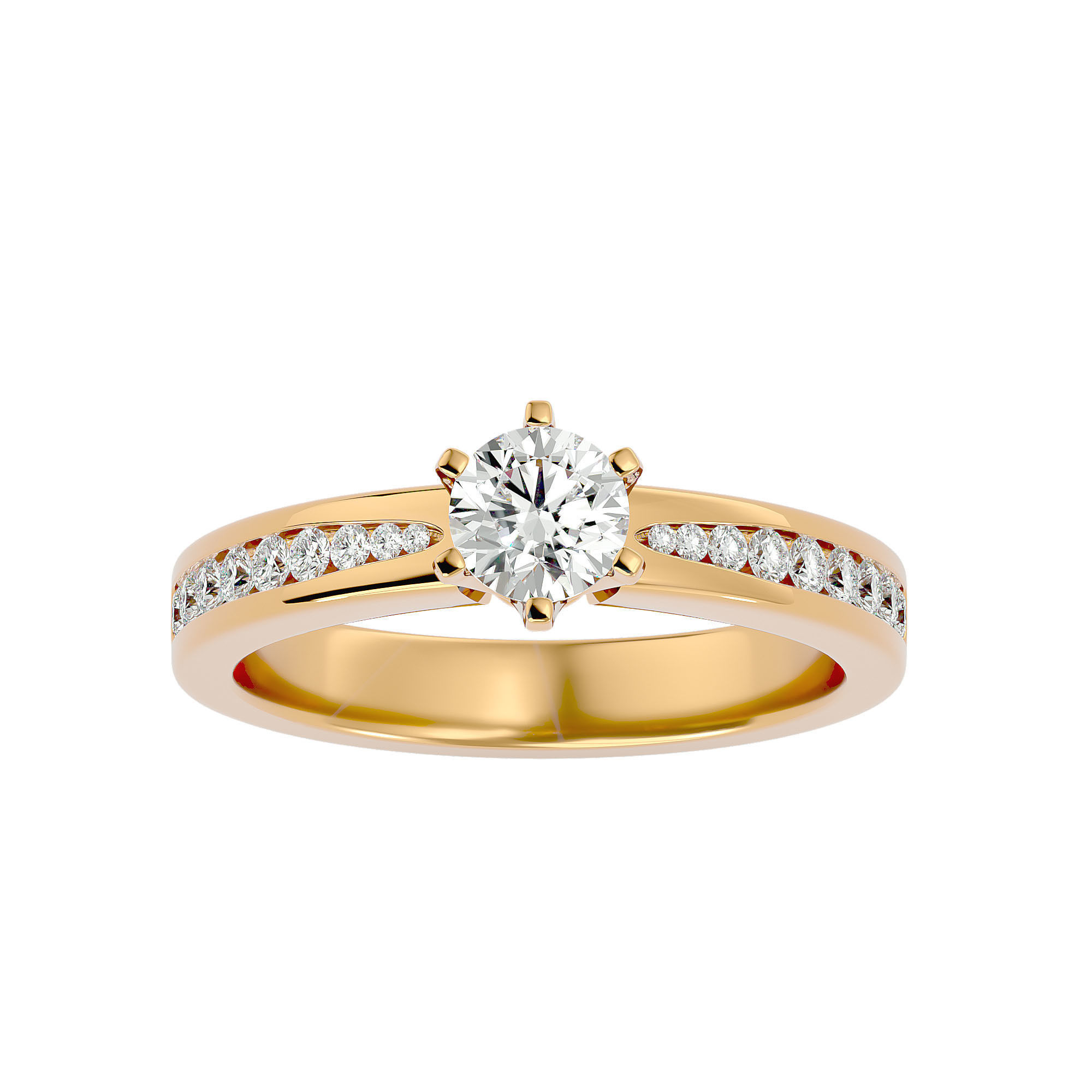 Solitaire ring model 3D print model_1