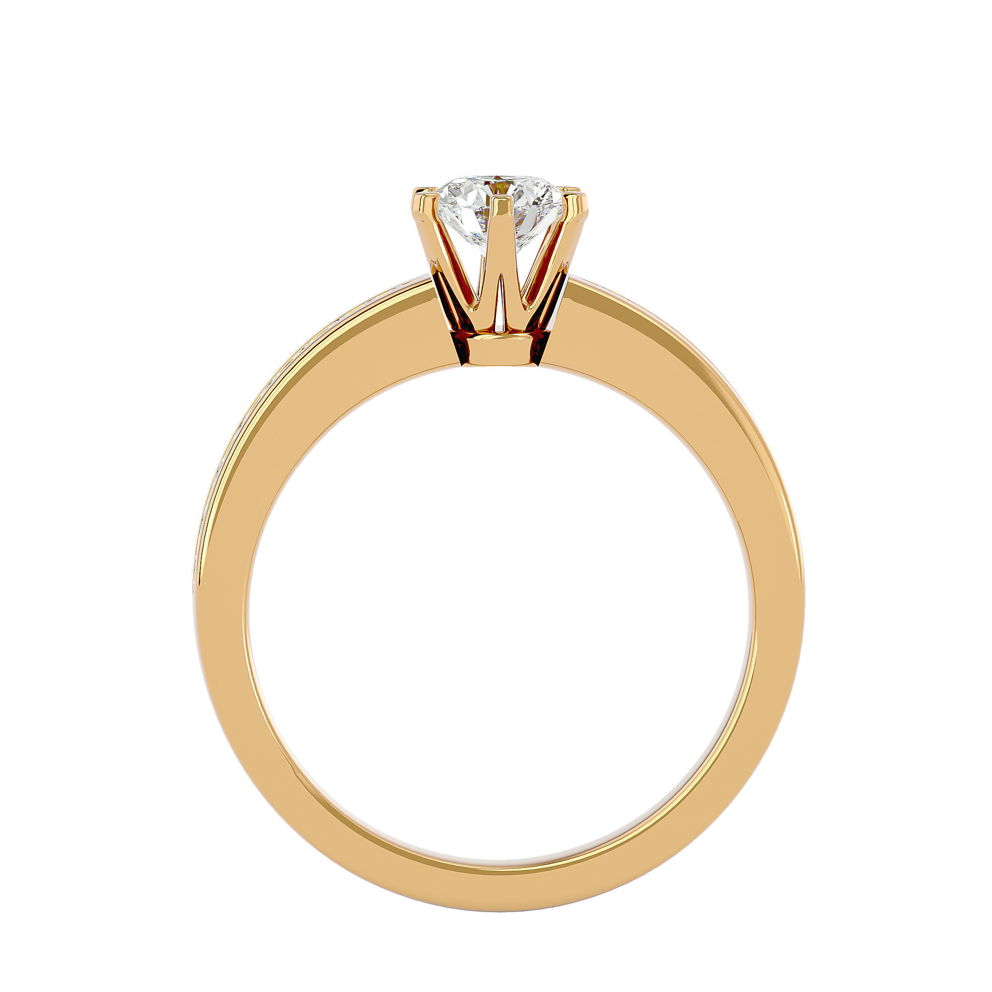 Solitaire ring model 3D print model_5