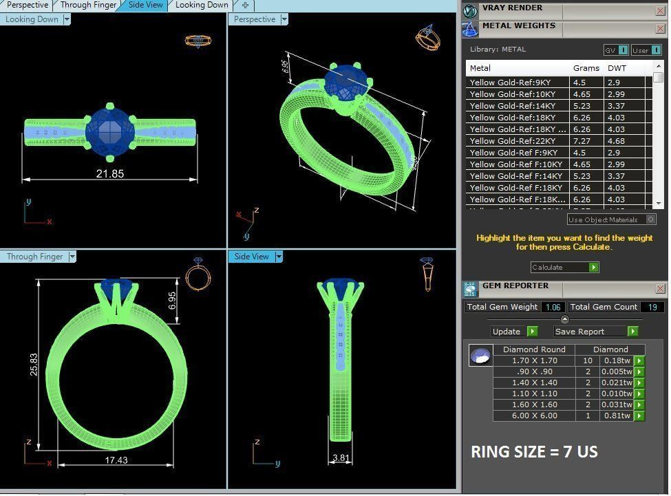 Solitaire ring model 3D print model_4
