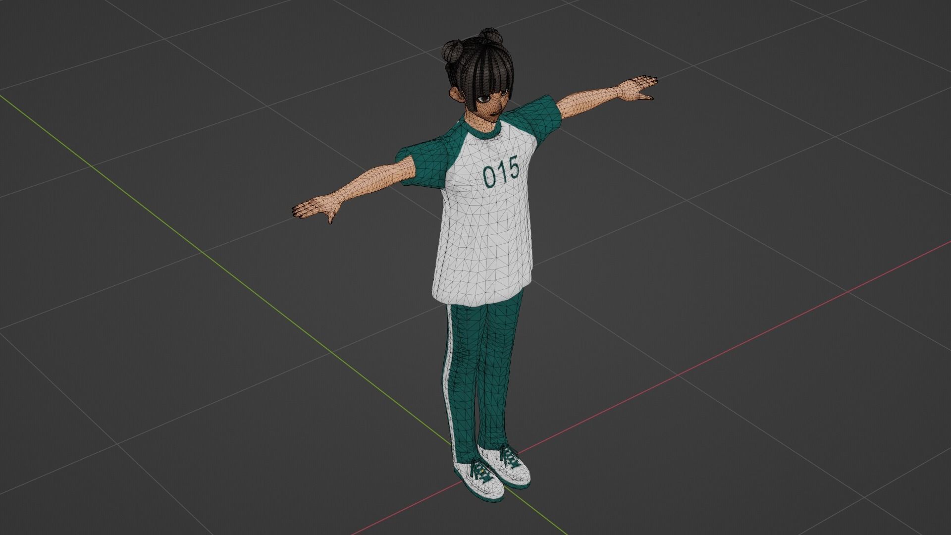 Squid Game - Player Low-poly 3D model_9