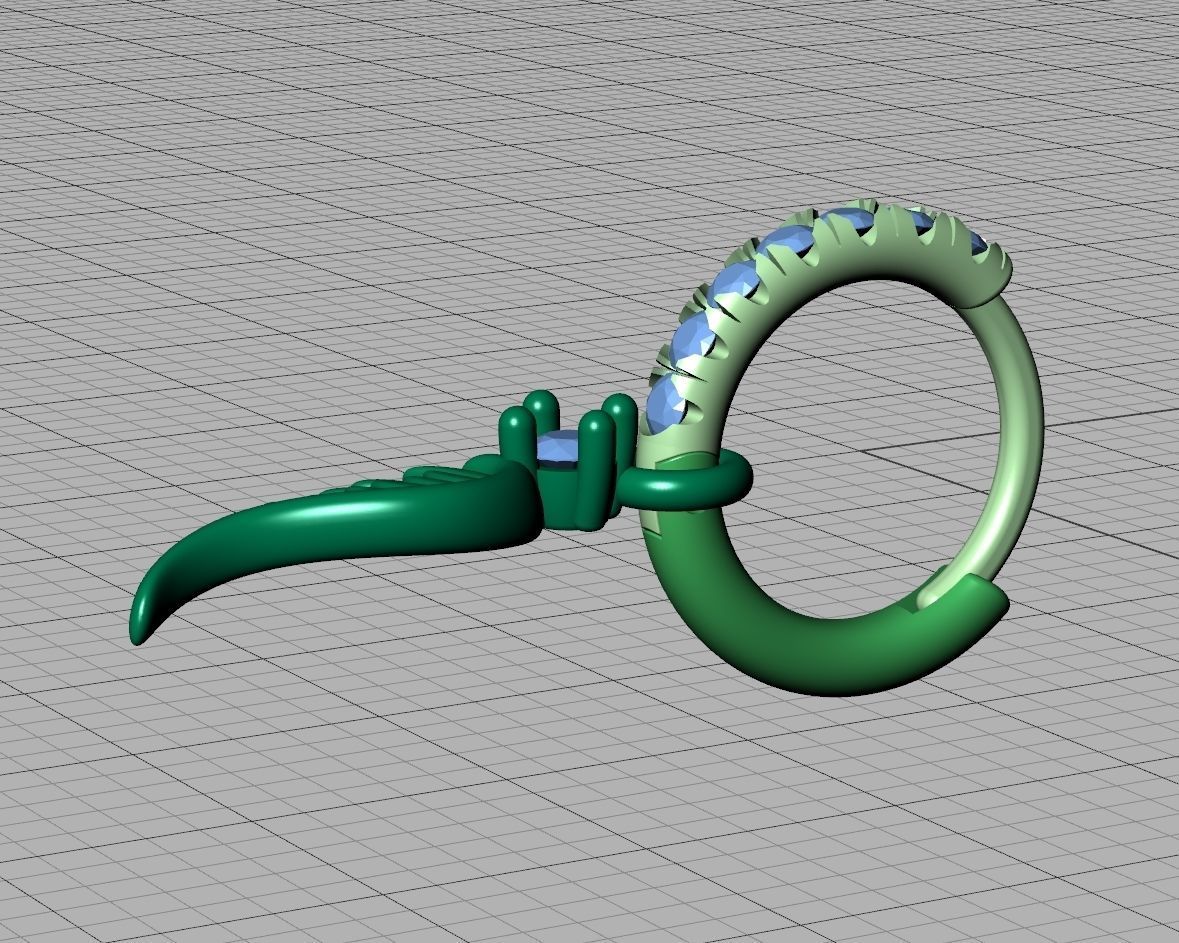 Hoop Earrings French Pave Setting Angel Wings design 3D print model_19