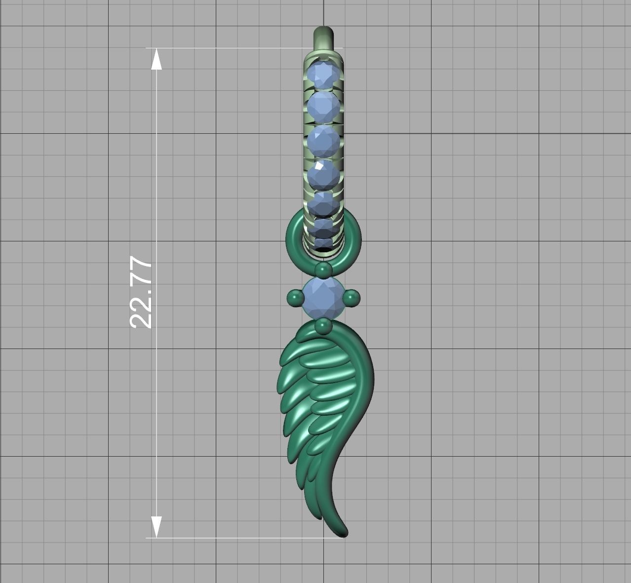 Hoop Earrings French Pave Setting Angel Wings design 3D print model_13