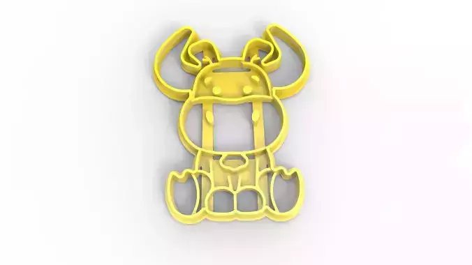 cookie cutter 3d print model funny bull 3D print model 