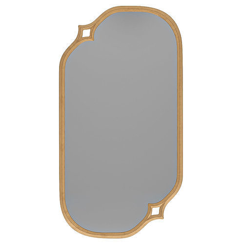 Mirror 2 rectangular with gold trim 3D model