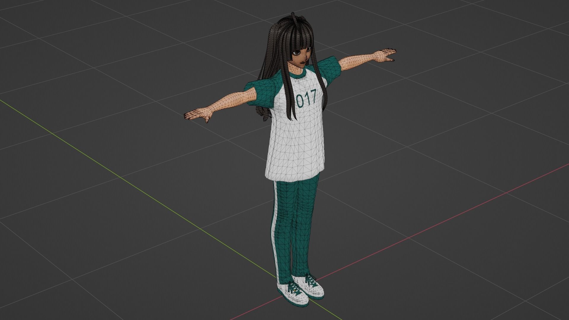 Squid Game - Player Low-poly 3D model_6