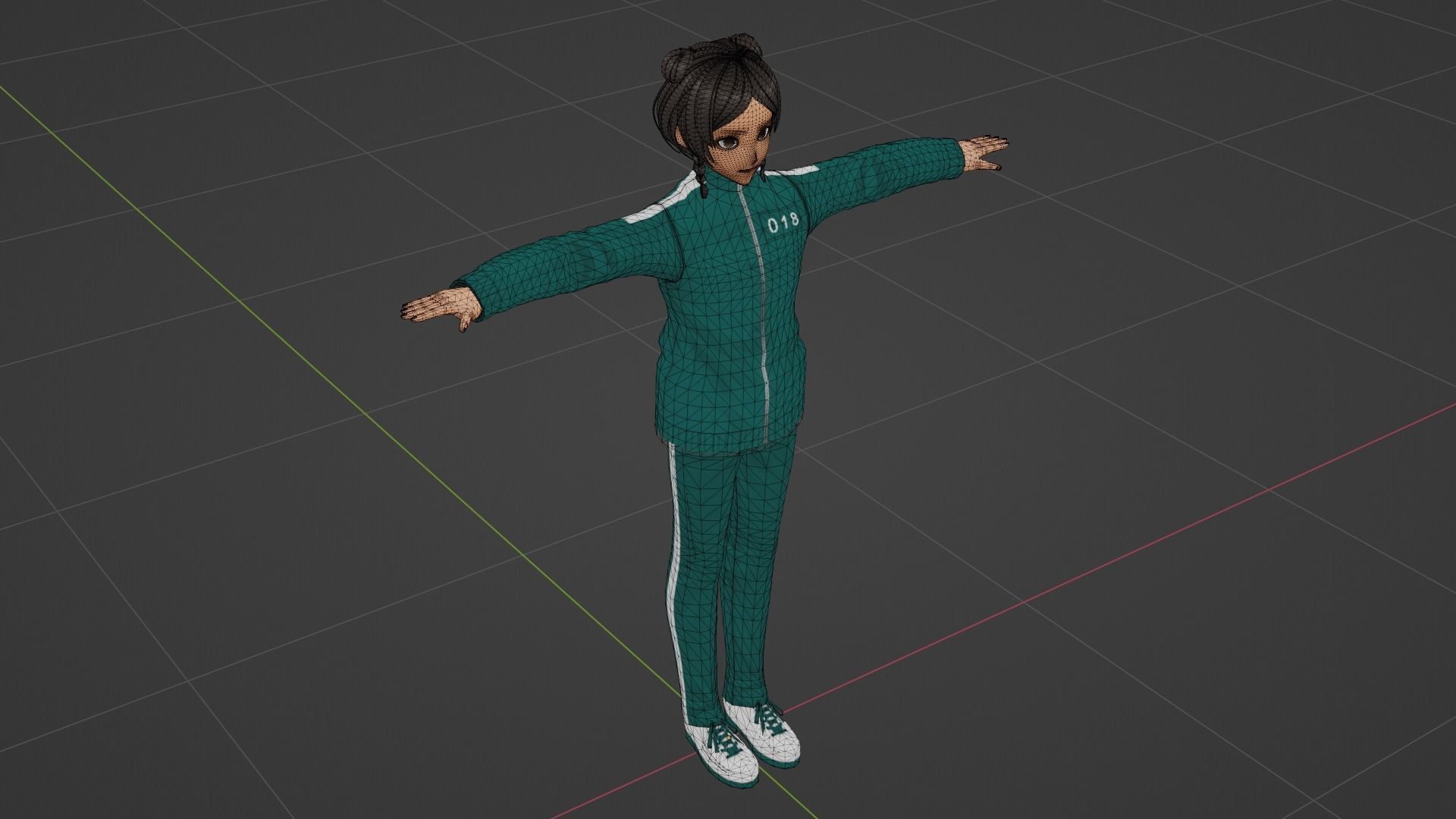 Squid Game - Player Low-poly 3D model_6