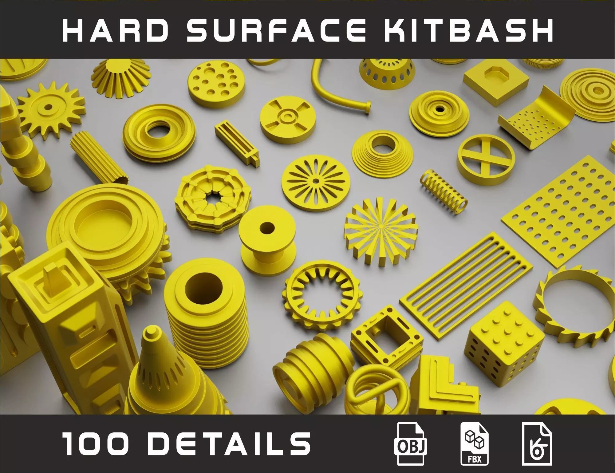 Sci-fi Hard Surface Kitbash 3D model