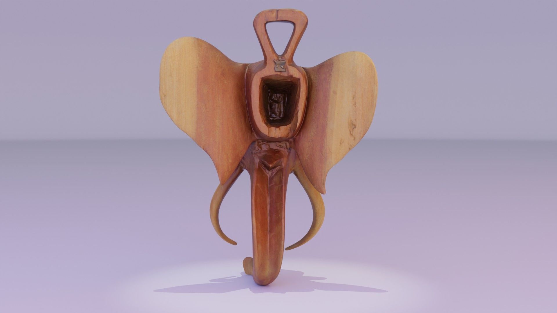 Elephant head wall decor Low-poly 3D model_17