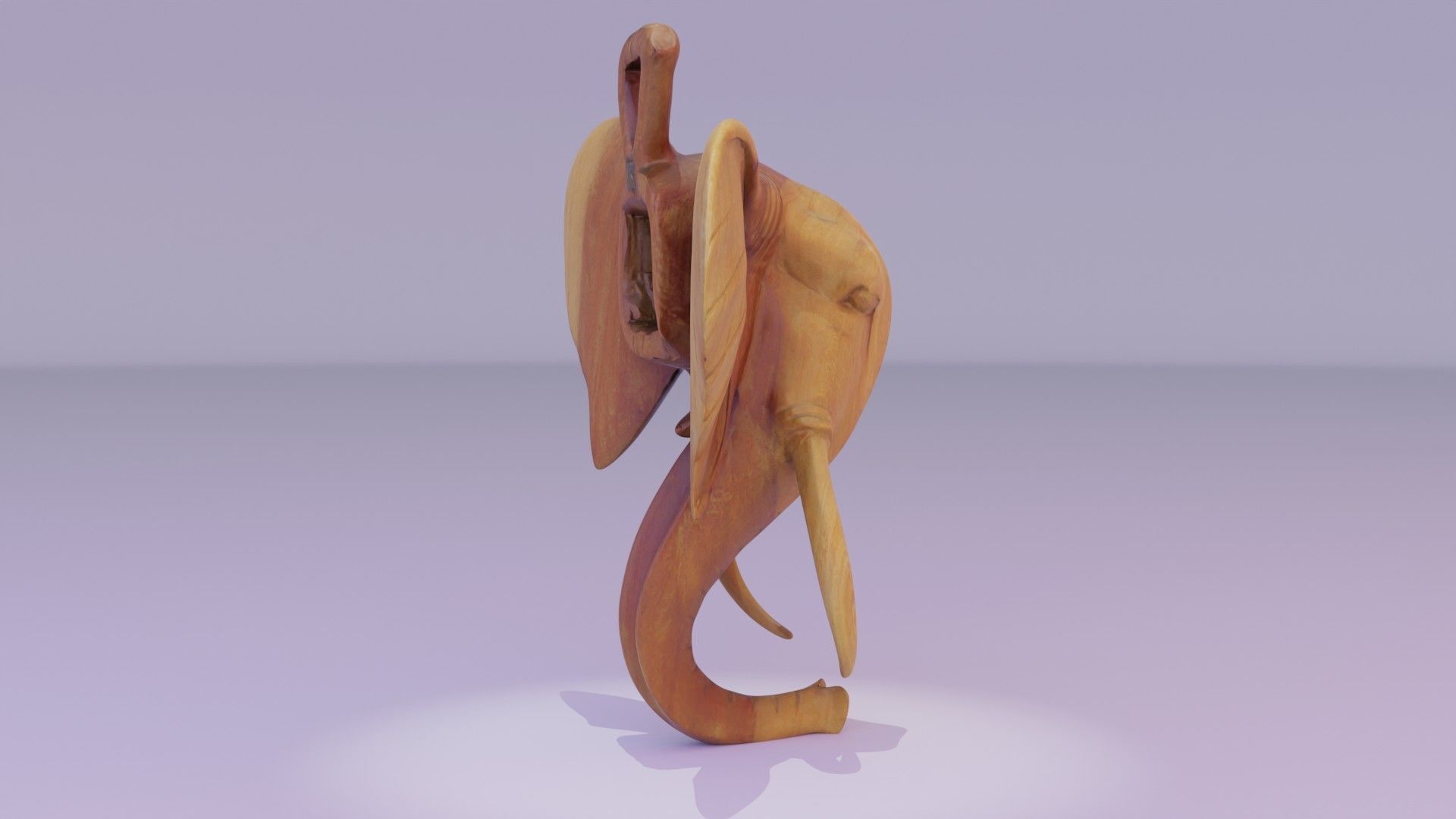 Elephant head wall decor Low-poly 3D model_15