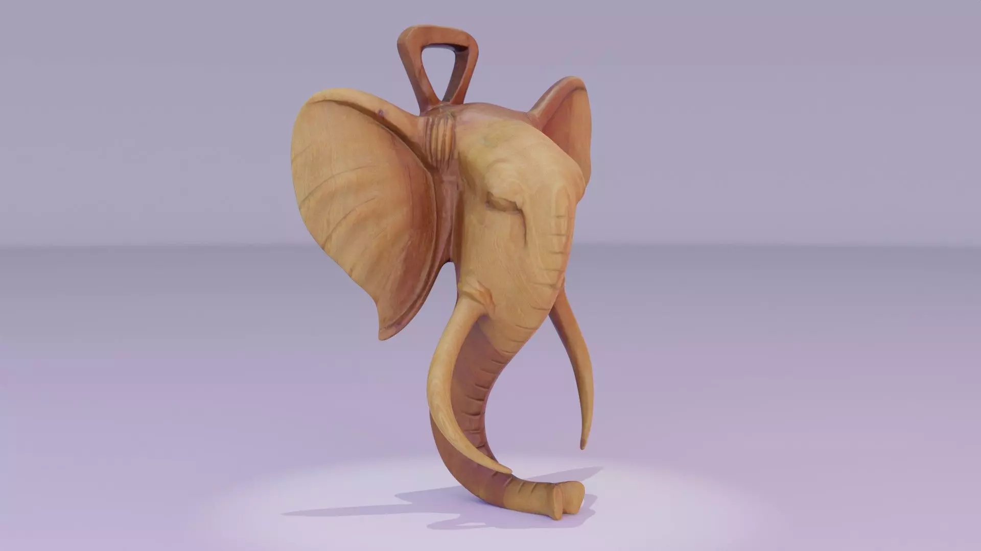 Elephant head wall decor Low-poly 3D model_0