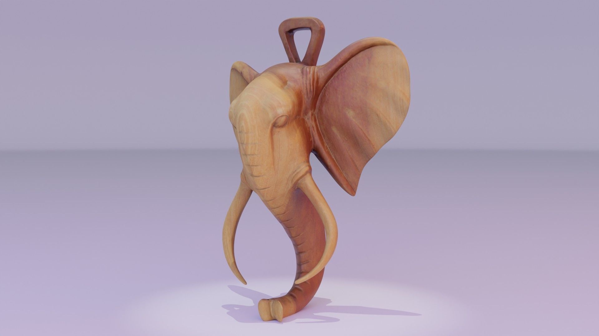 Elephant head wall decor Low-poly 3D model_21