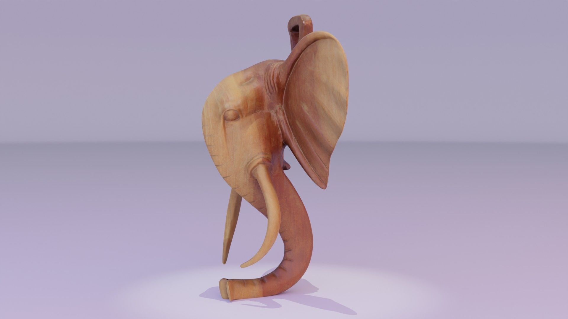 Elephant head wall decor Low-poly 3D model_20