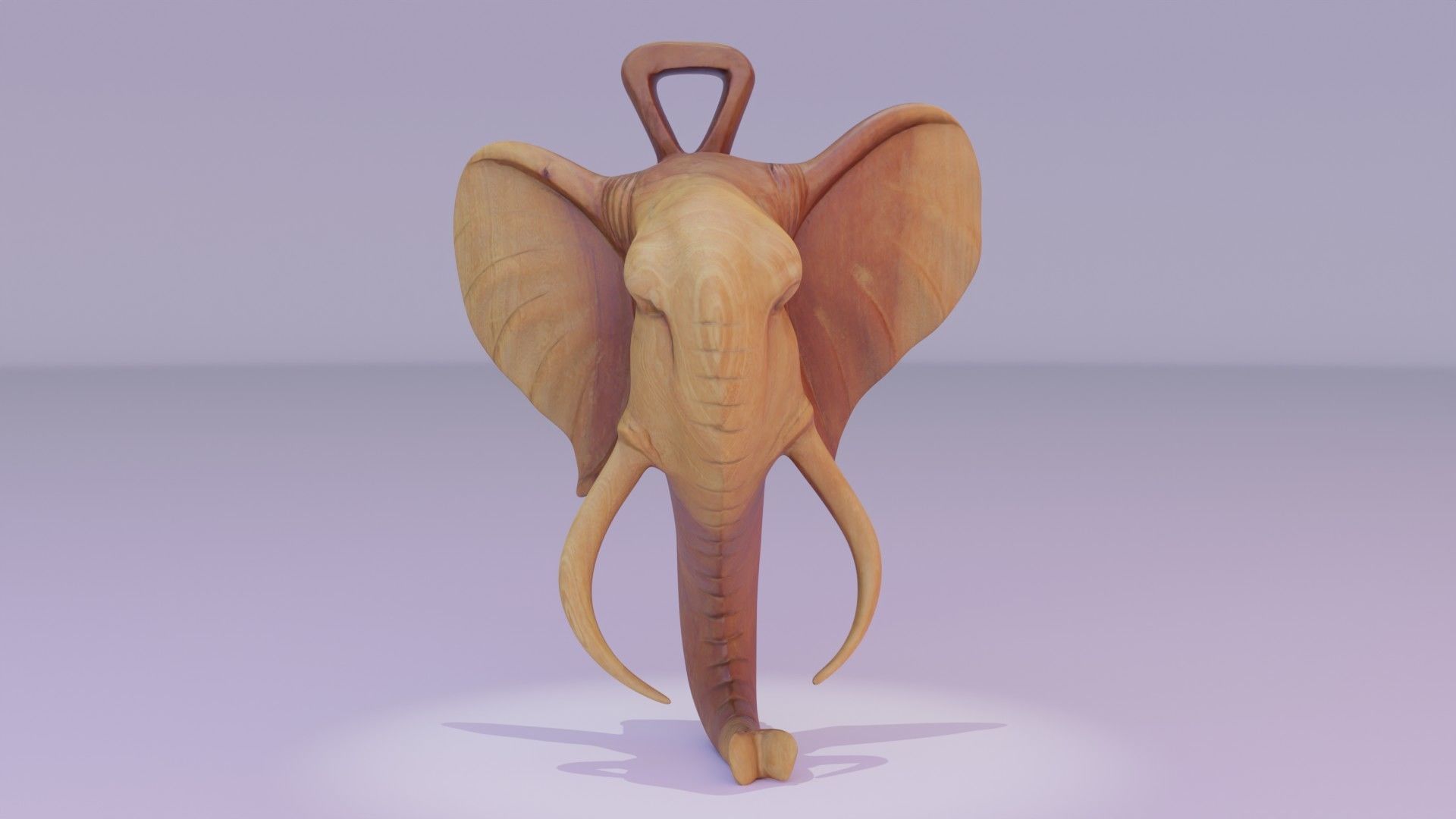 Elephant head wall decor Low-poly 3D model_13