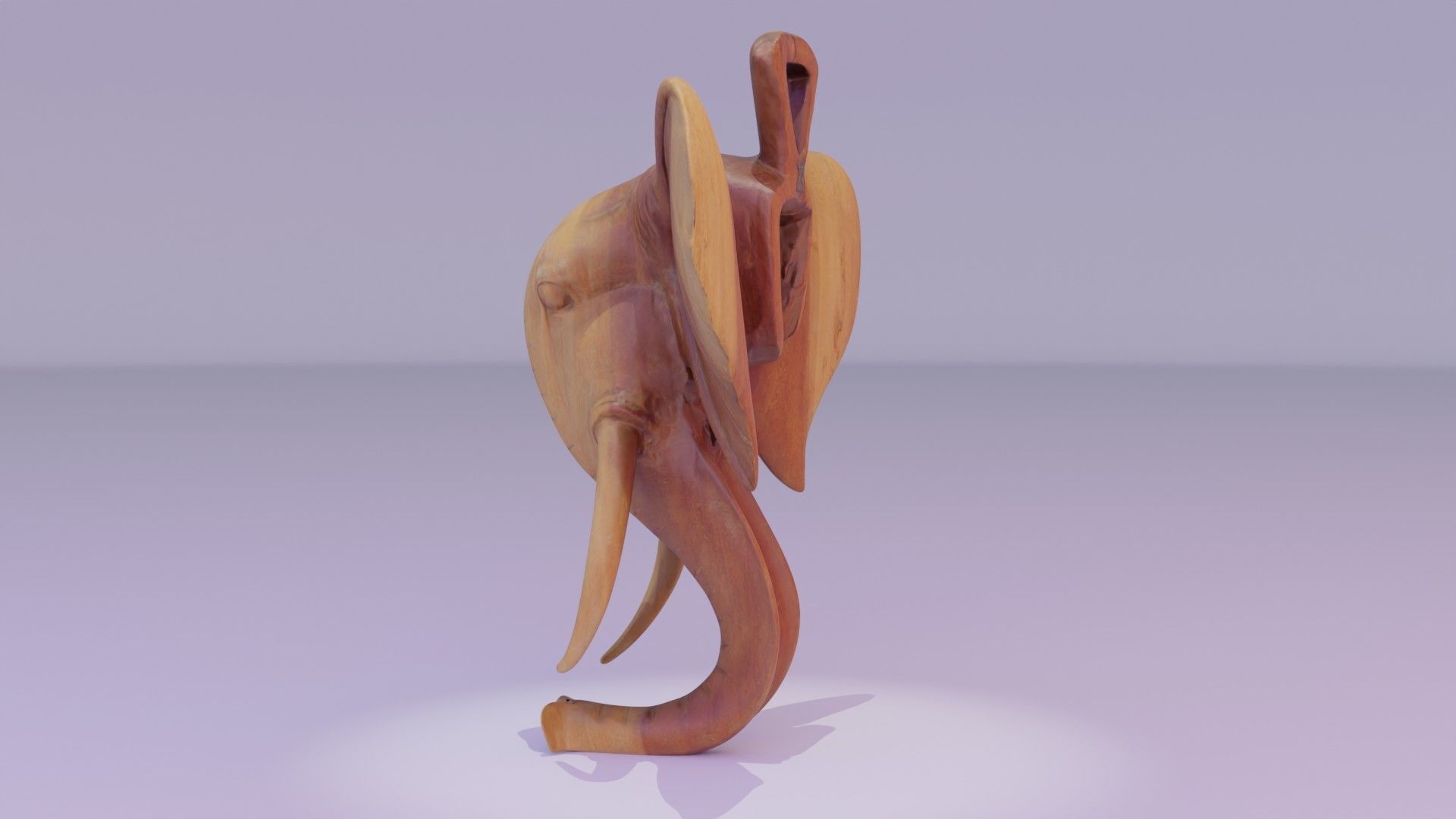 Elephant head wall decor Low-poly 3D model_19