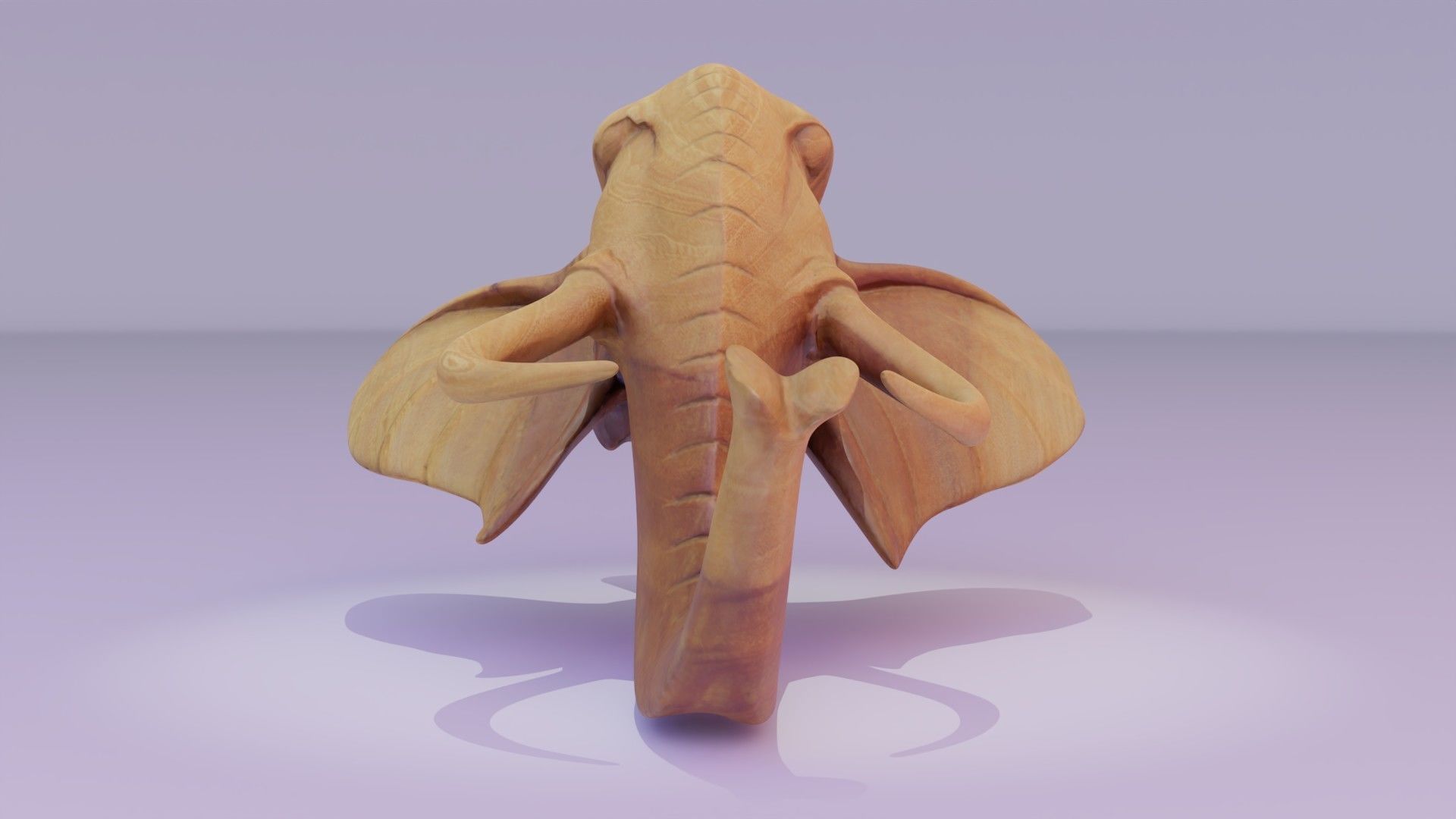 Elephant head wall decor Low-poly 3D model_22