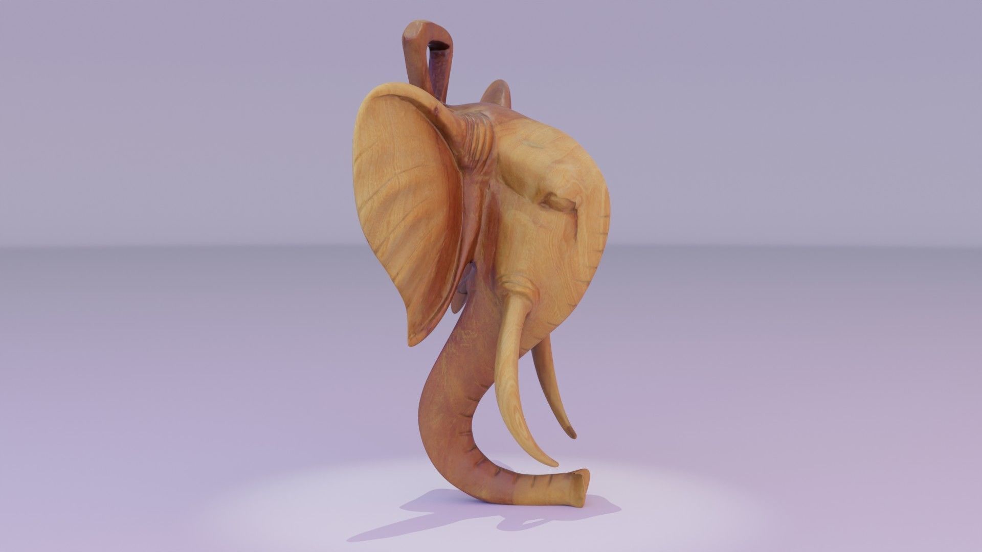 Elephant head wall decor Low-poly 3D model_14