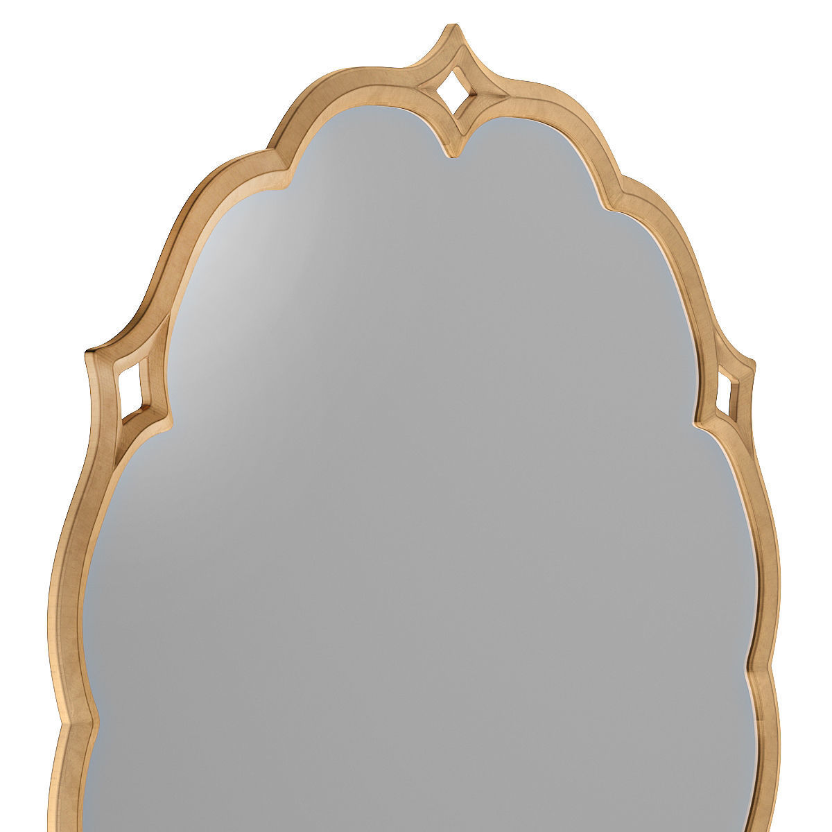 Mirror 4 round gold 3D model_2