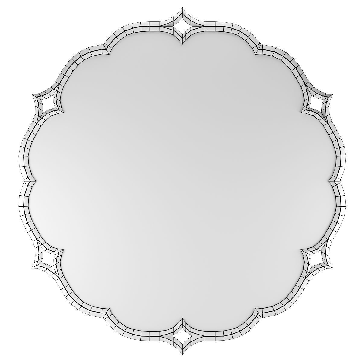 Mirror 4 round gold 3D model_3