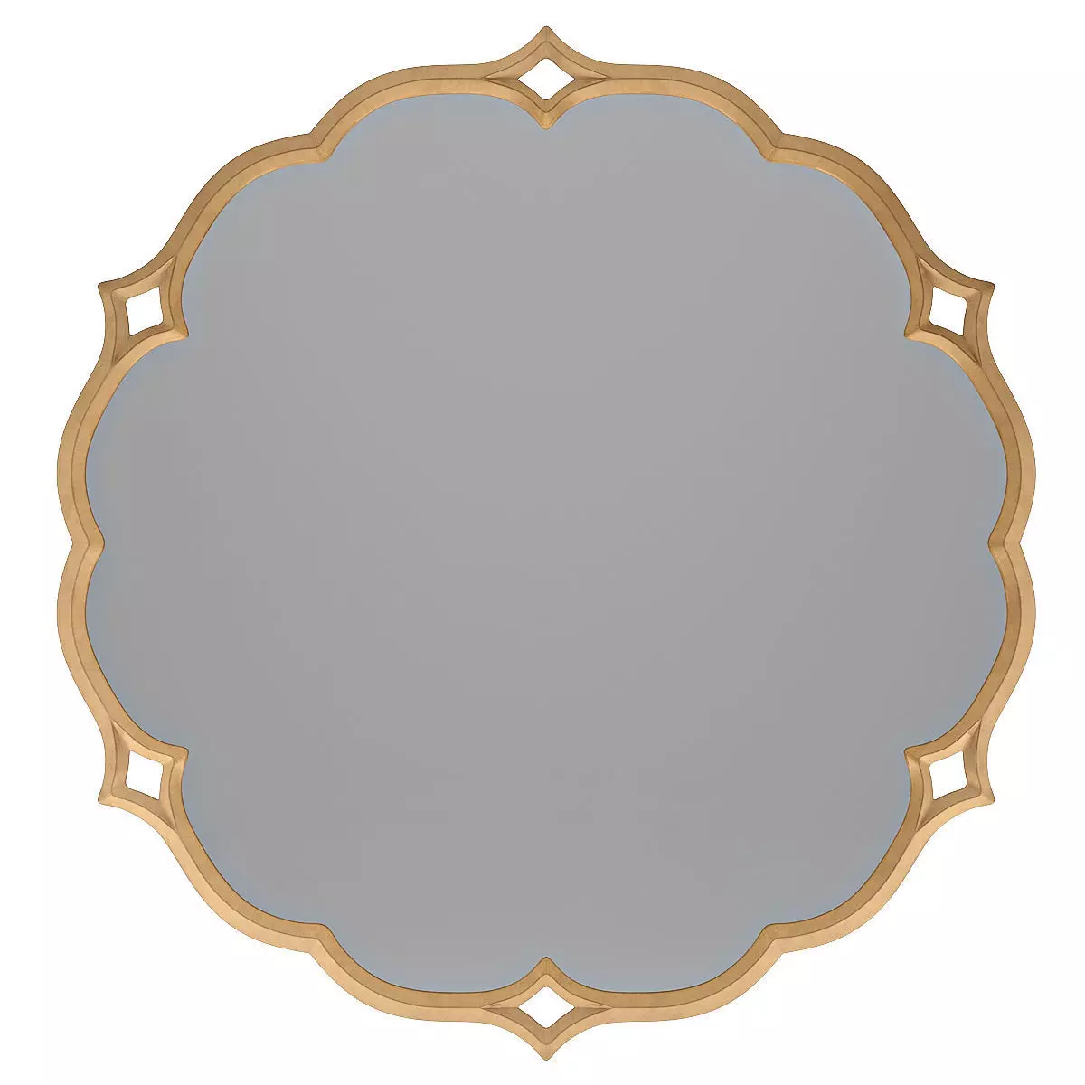 Mirror 4 round gold 3D model_0