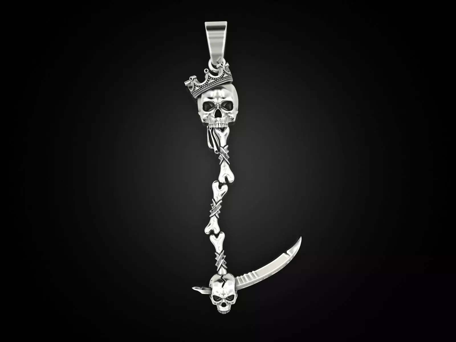 Death scythe pendant 3D print model_0