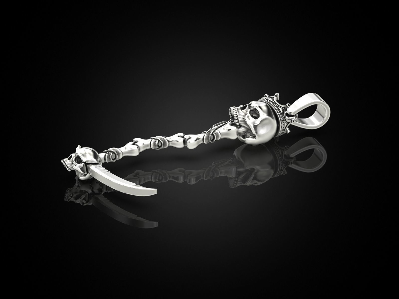 Death scythe pendant 3D print model_2