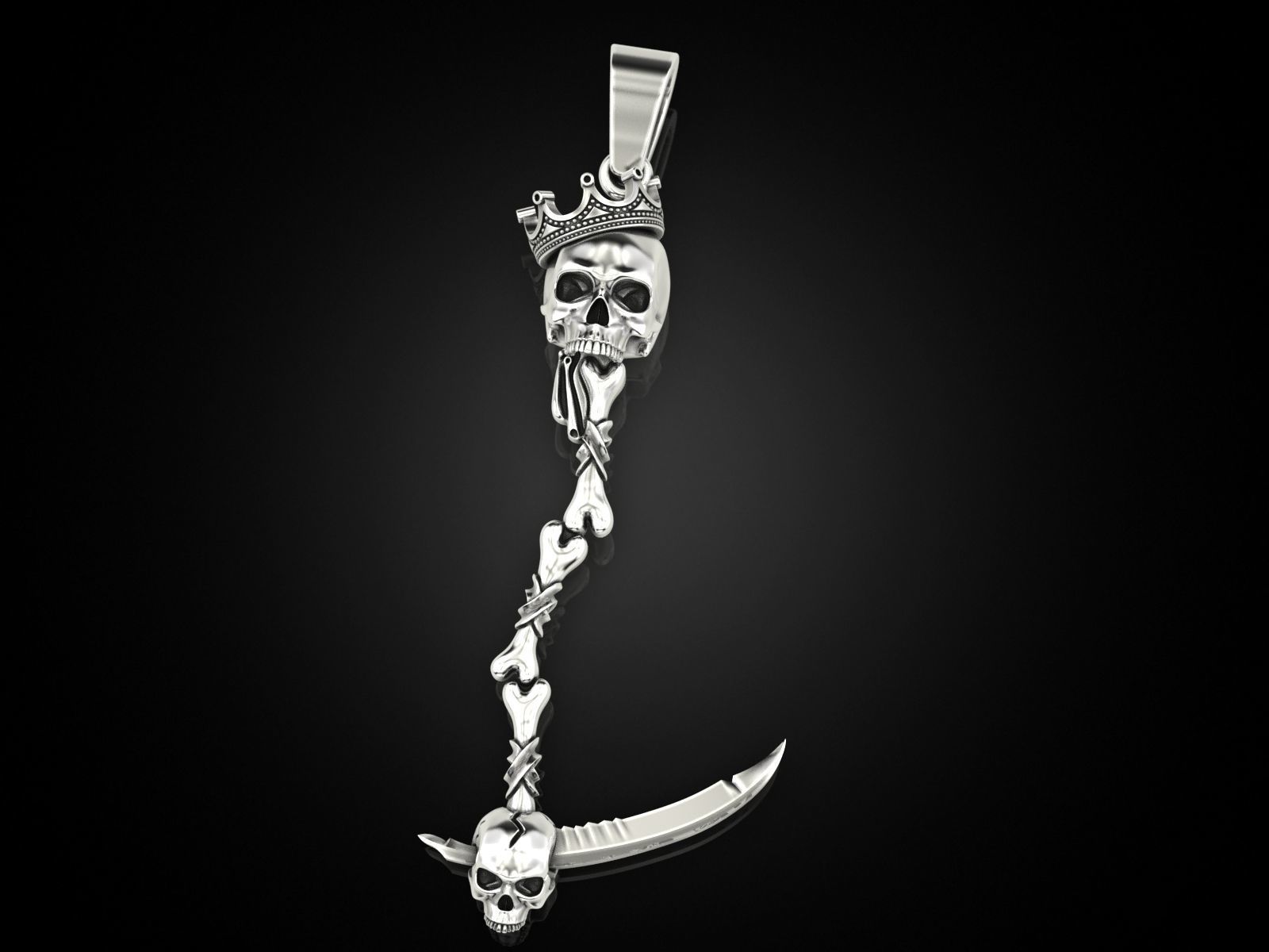 Death scythe pendant 3D print model_3