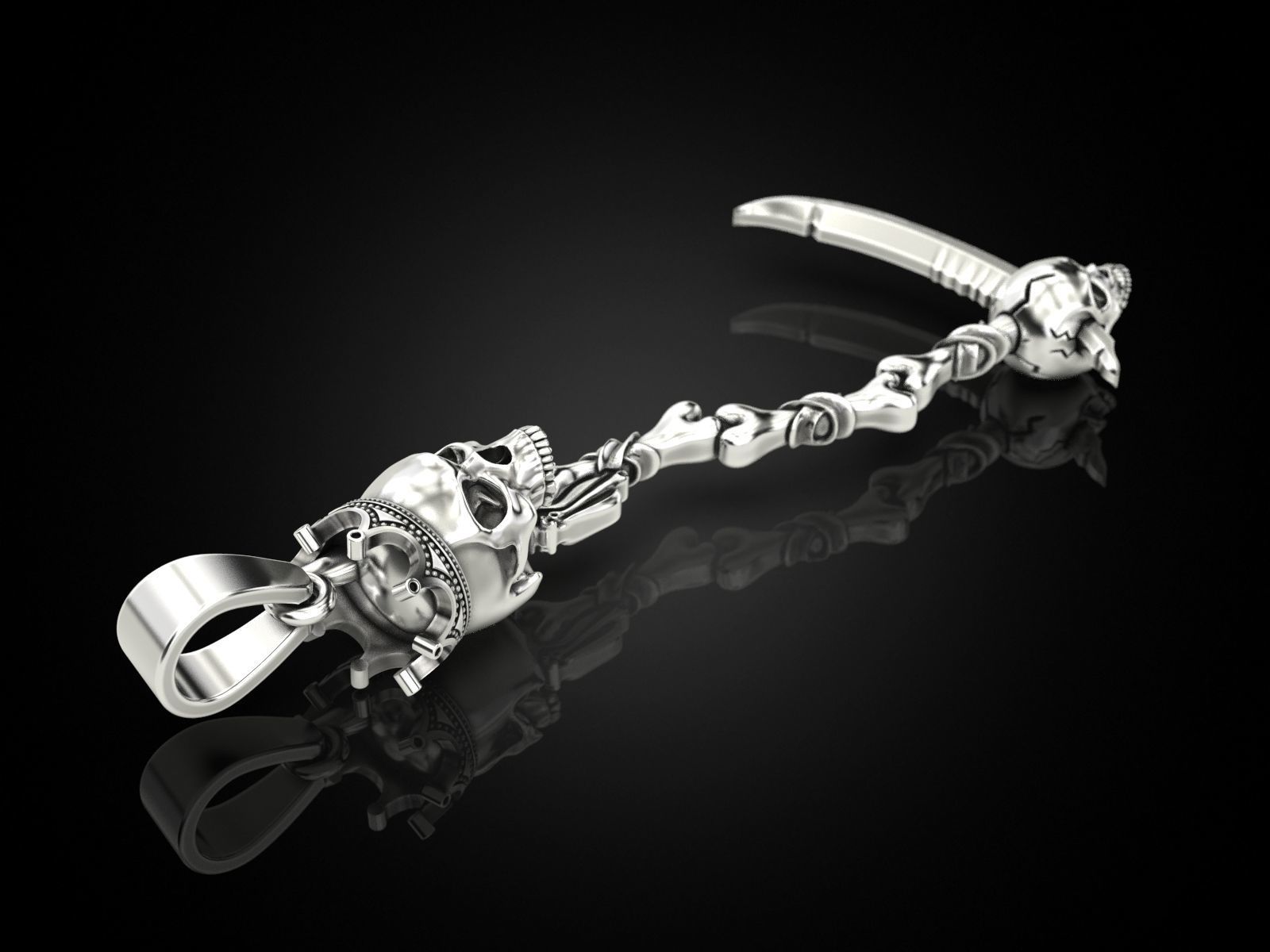 Death scythe pendant 3D print model_5