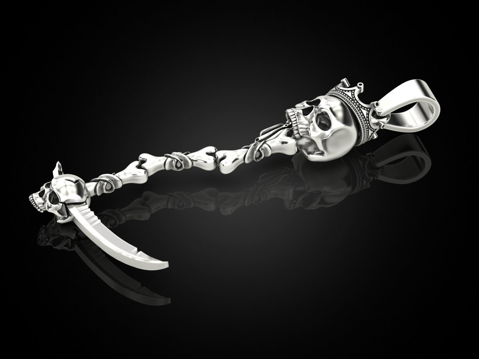 Death scythe pendant 3D print model_1