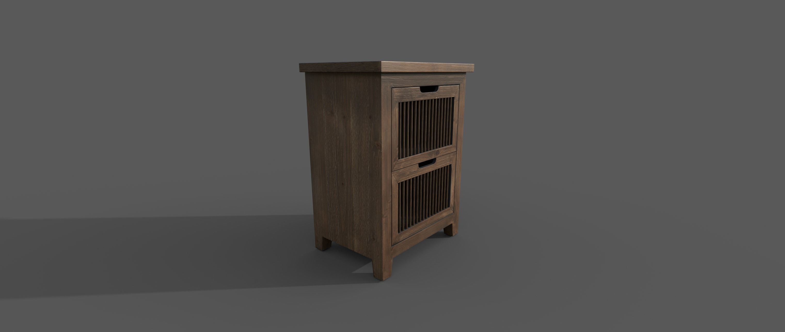 Wooden Cabinet 3D model_1