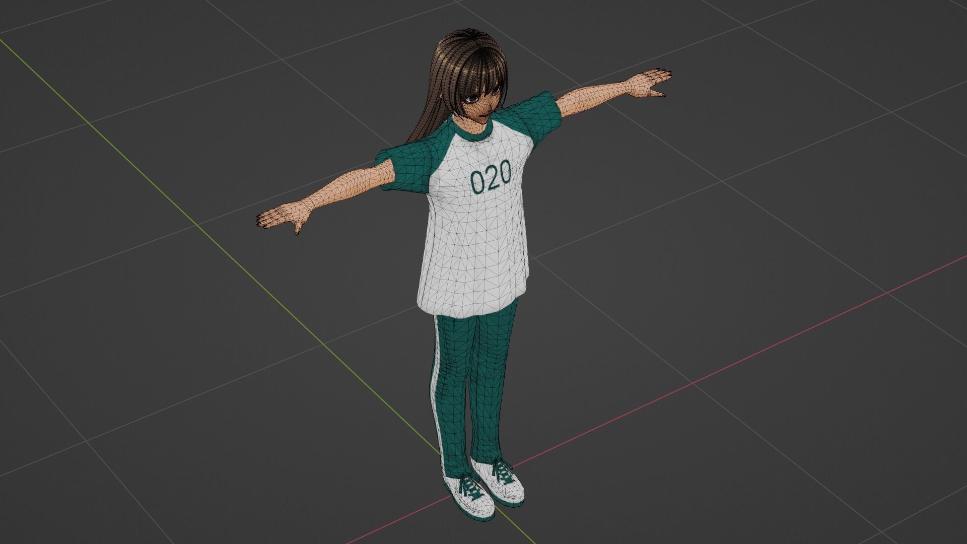 Squid Game - Player Low-poly 3D model_6