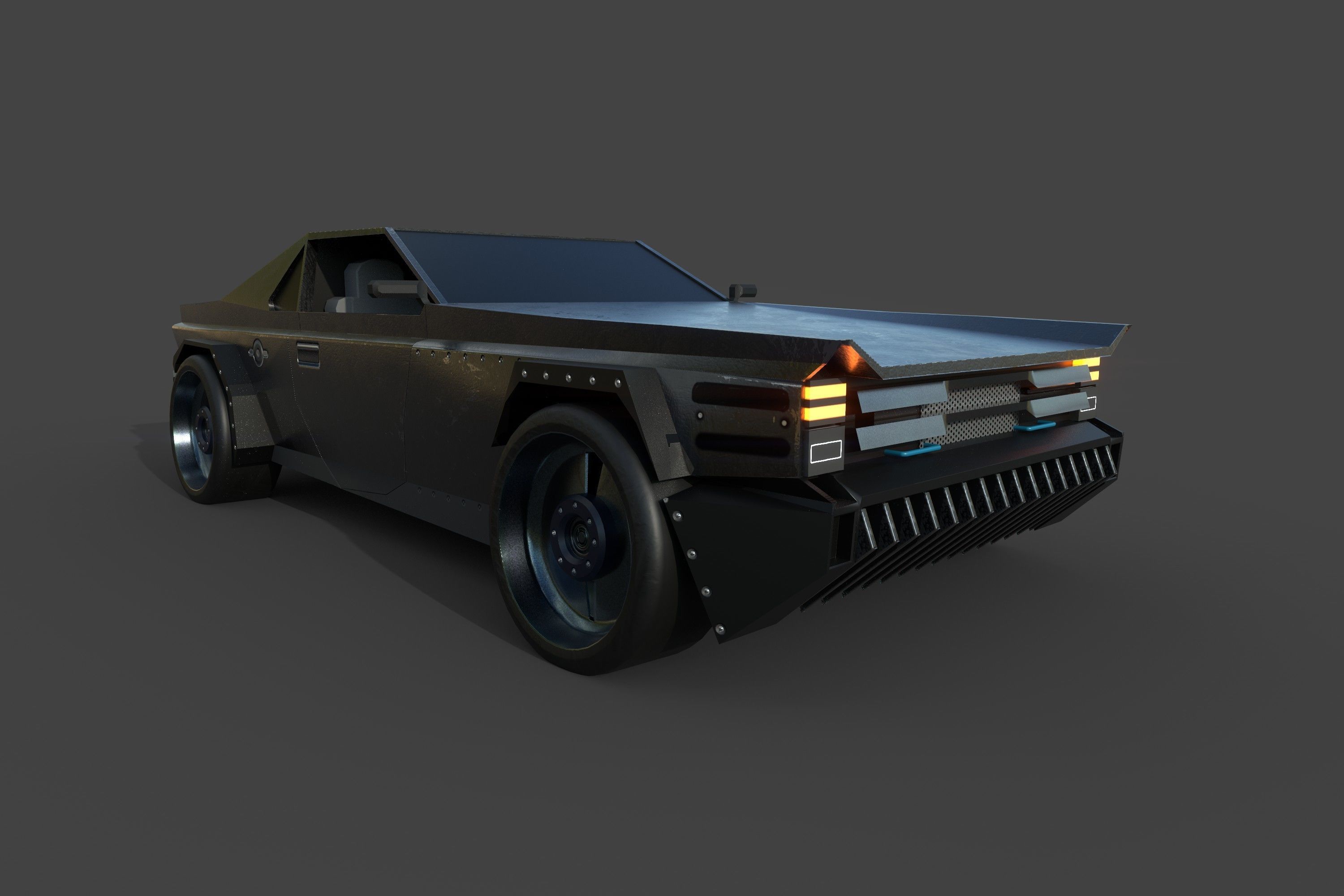 Muscle Car Lowpoly Low-poly 3D model_11