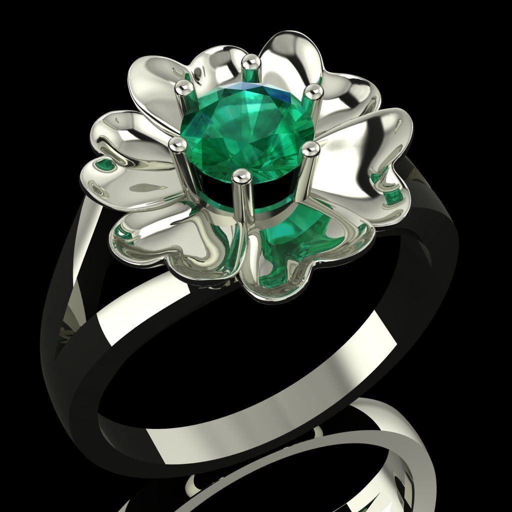 Flower Ring 3D print model_5