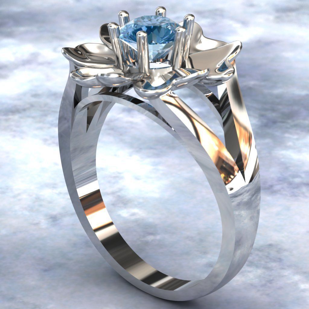 Flower Ring 3D print model_6