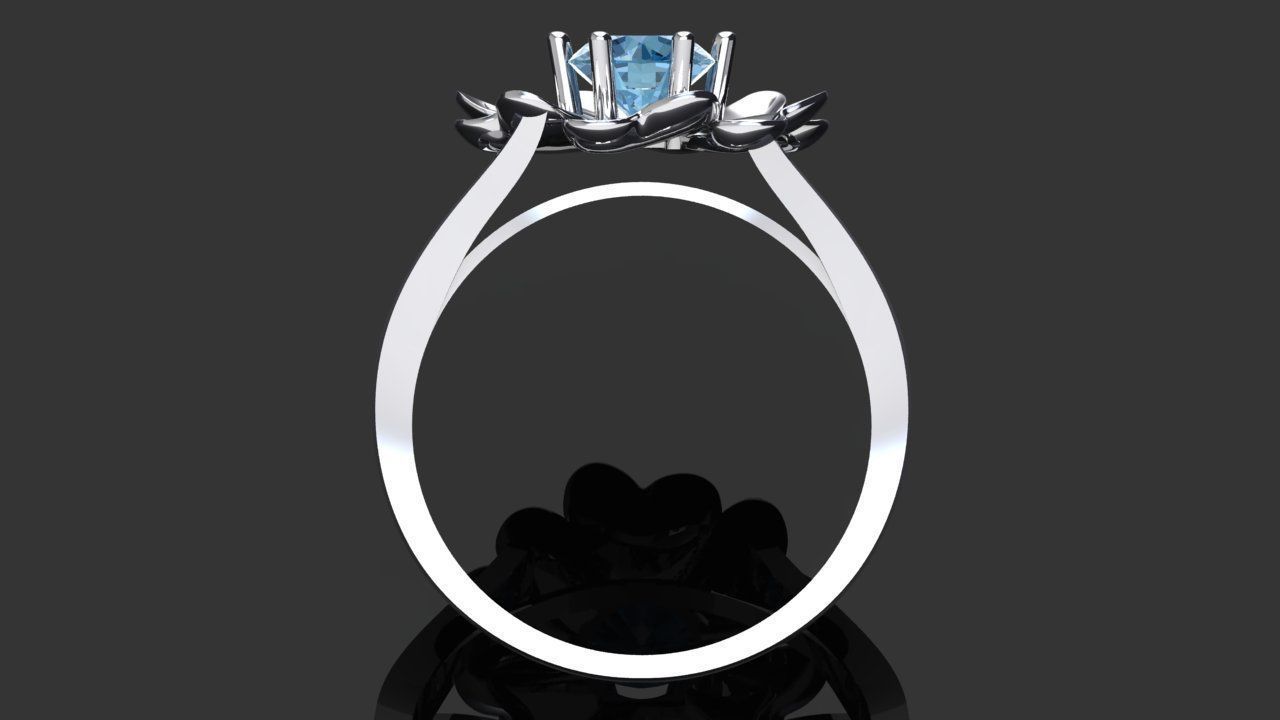 Flower Ring 3D print model_3