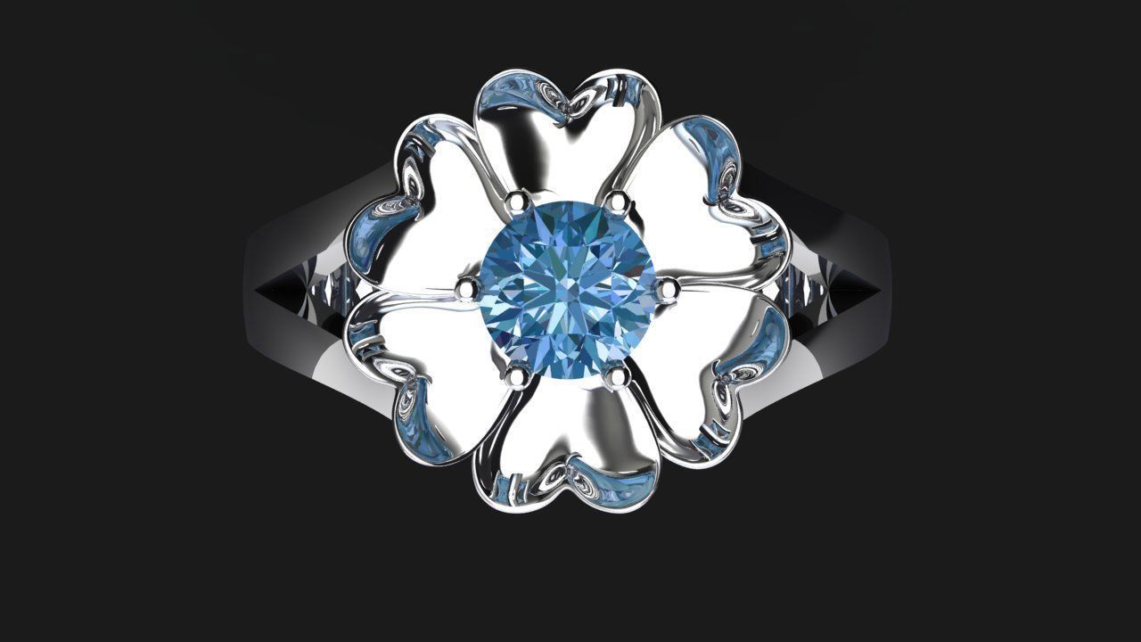 Flower Ring 3D print model_1